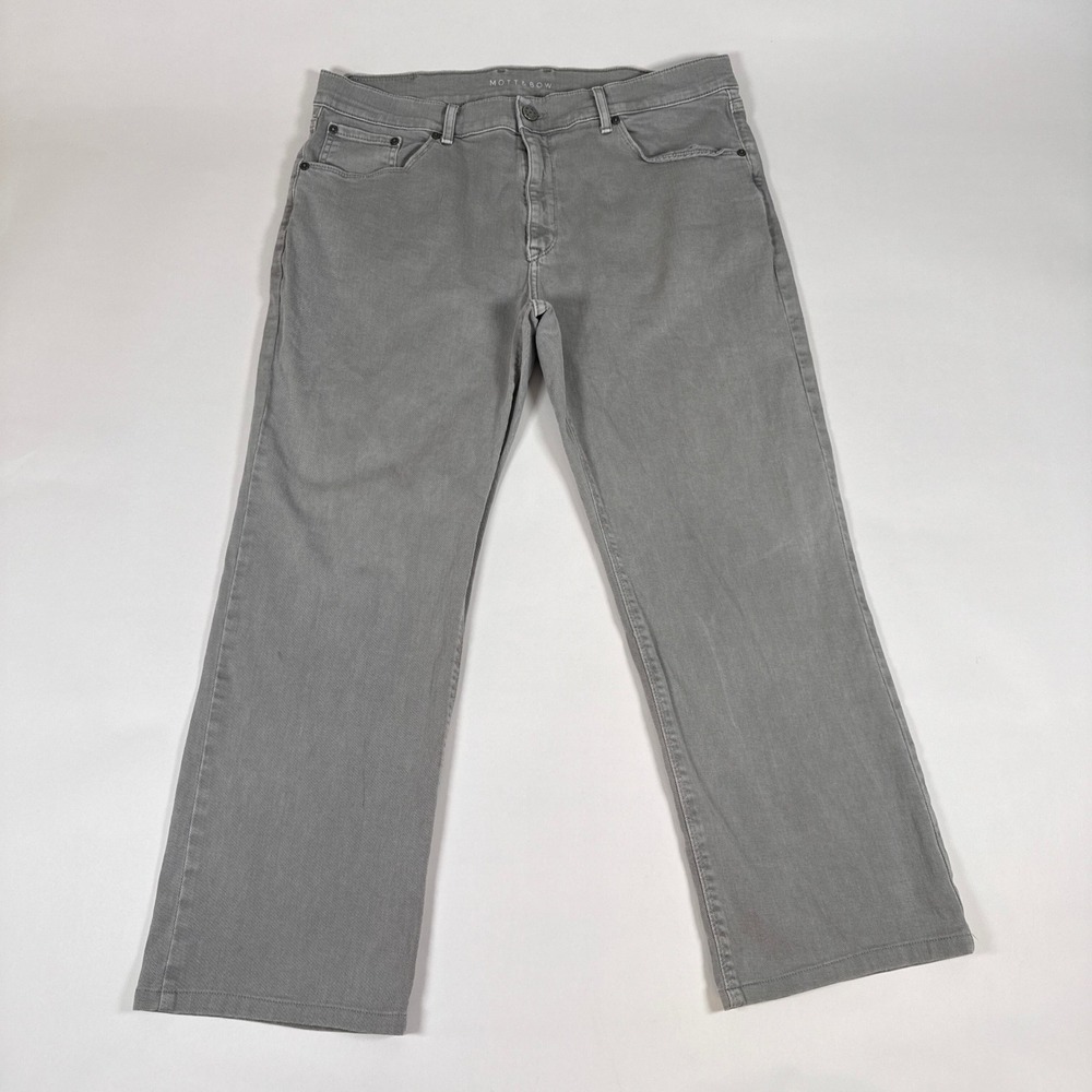 Mott & Bow Jeans‎ Mens 36x30 Gray Twill Stretch Minimalist Mercer Straight Pants